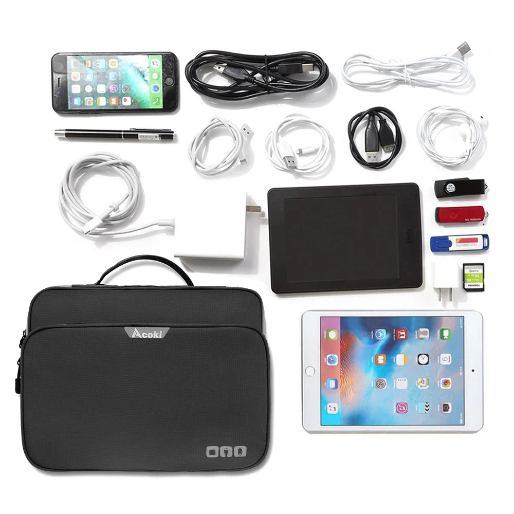 Multi-Layer Electronic Accessories Organiser Bag – Large Capacity Travel Cable &amp; iPad Storage Case Manwatstore