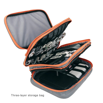 Multi-Layer Electronic Accessories Organiser Bag – Large Capacity Travel Cable &amp; iPad Storage Case Manwatstore