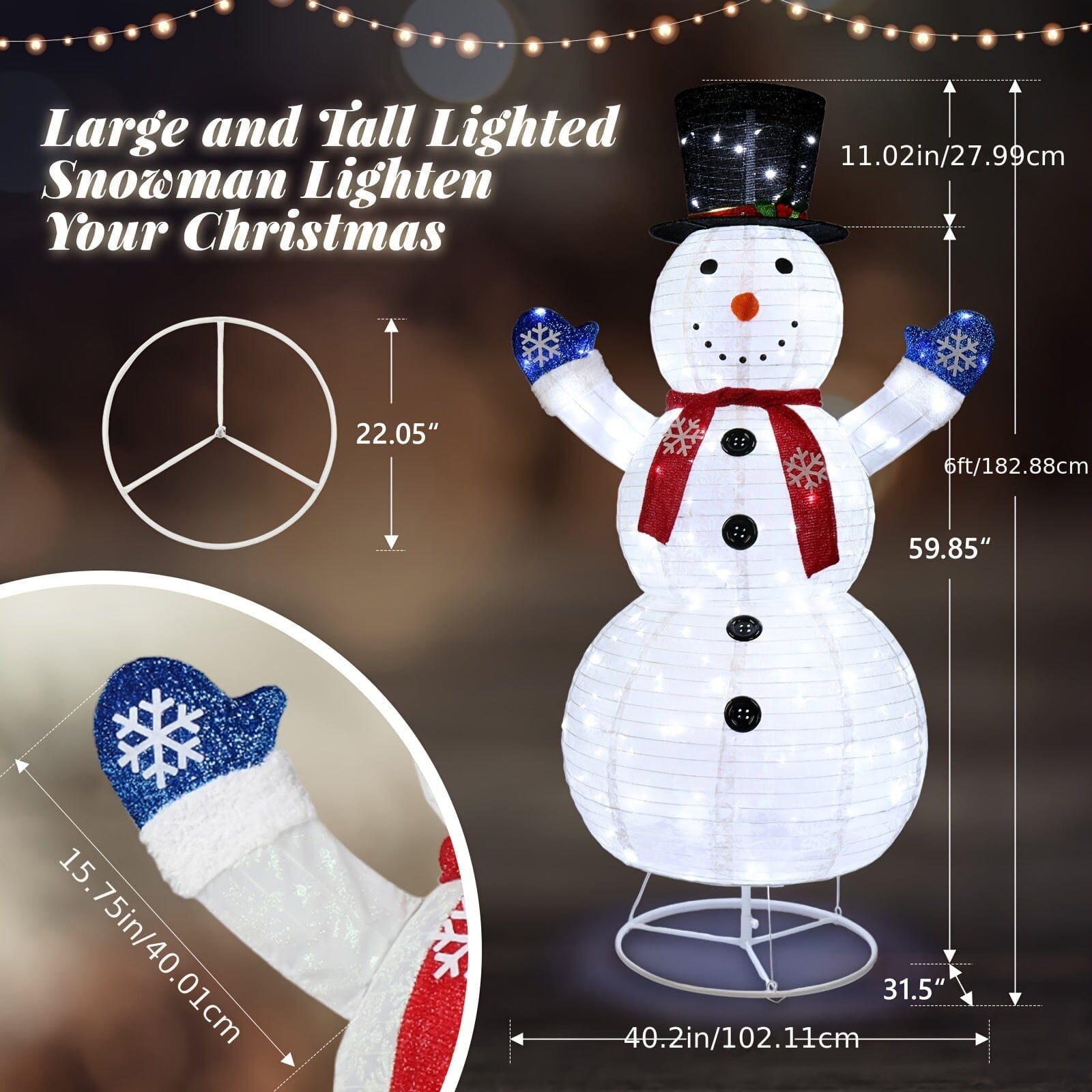 Multi-style Christmas Lights Snowman 2024 Hot Model Choose From A Wide Range Of Styles., Winter Decor, Party Lights, Snowman Design, Sturdy Design, Weatherresistant Decor, Christmas Ornaments, Festive Snowman, Christmas Enthu Manwatstore