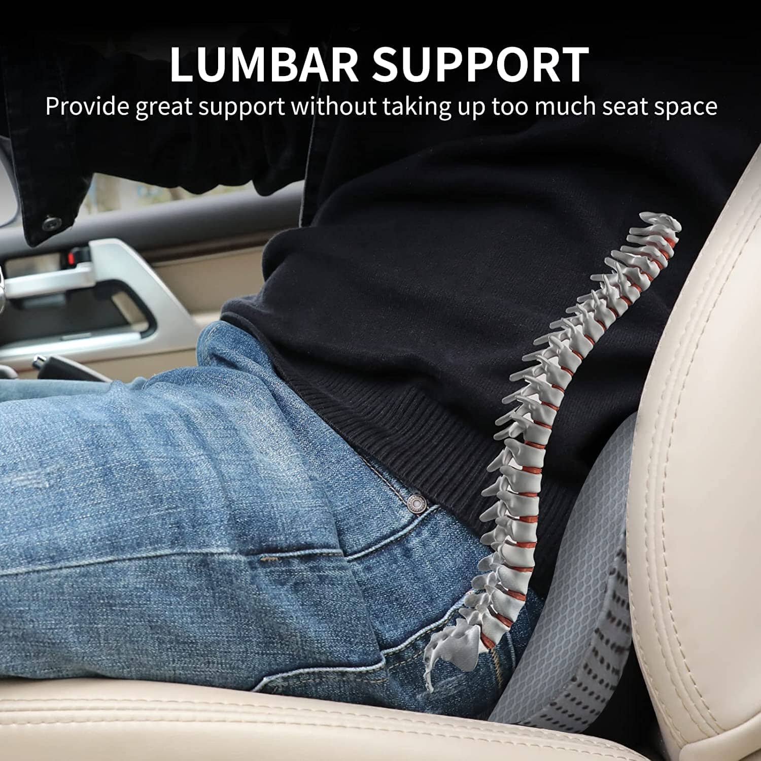 Multifunctional Car Seat Cushion Universal Memory Lumbar Pillow Support Driver Breathable Relief Comfort Chair Car Seat Pad 0 Manwatstore