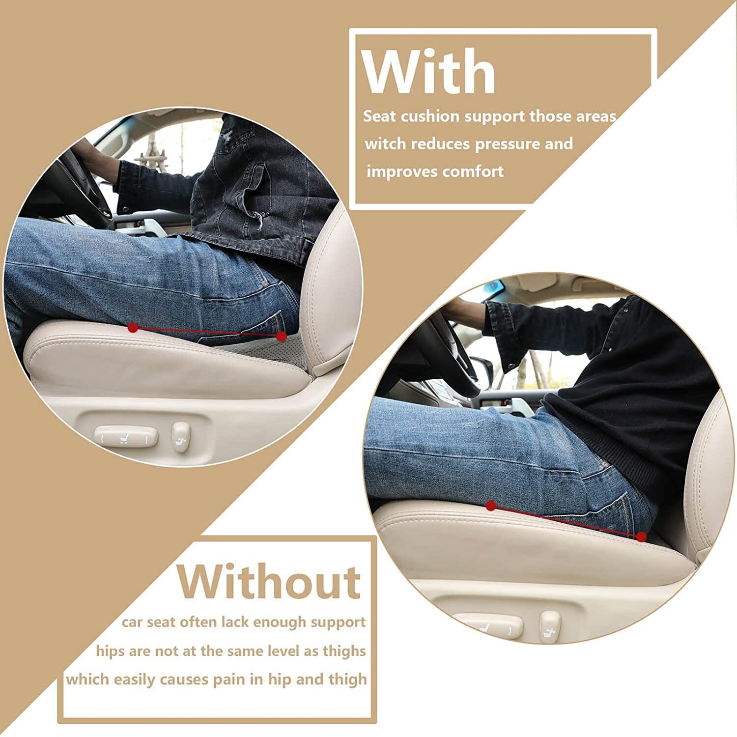 Multifunctional Car Seat Cushion Universal Memory Lumbar Pillow Support Driver Breathable Relief Comfort Chair Car Seat Pad 0 Manwatstore
