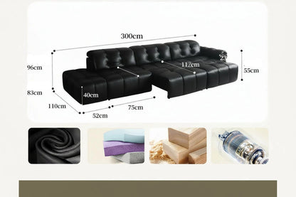 Nebula Luxe Adjustable Leather Sofa Bed sofa bed Manwatstore