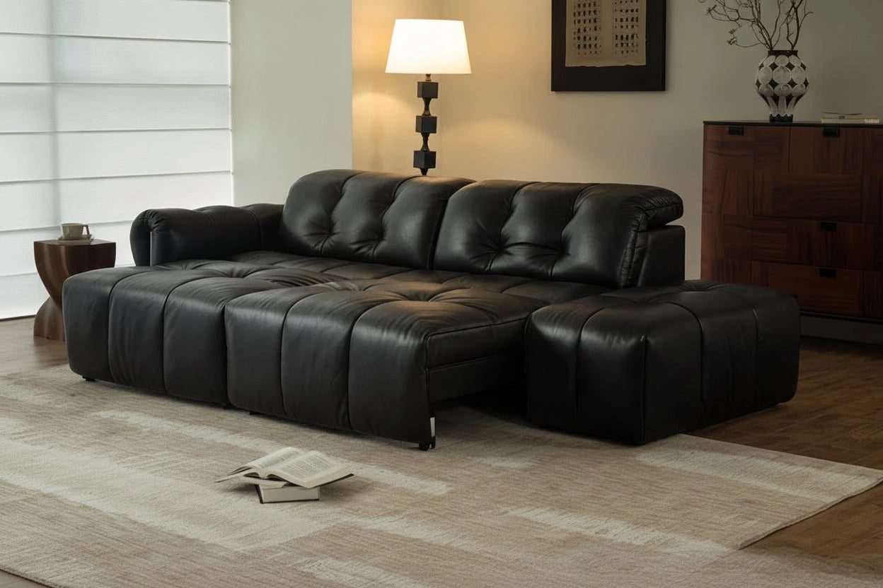 Nebula Luxe Adjustable Leather Sofa Bed sofa bed Manwatstore