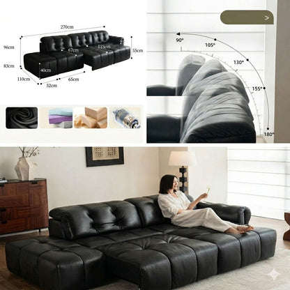 Nebula Luxe Adjustable Leather Sofa Bed sofa bed Manwatstore