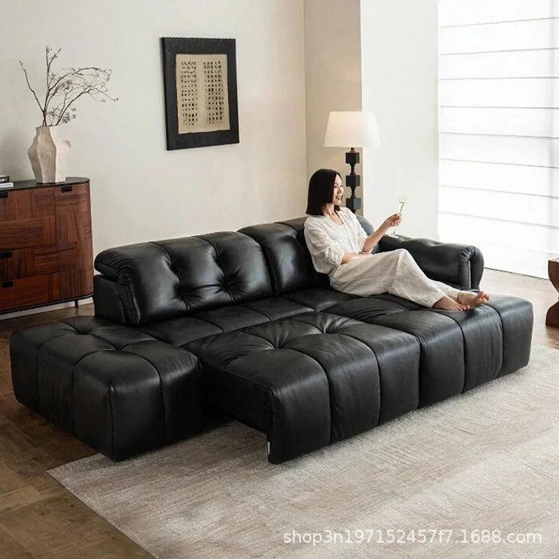 Nebula Luxe Adjustable Leather Sofa Bed sofa bed Manwatstore