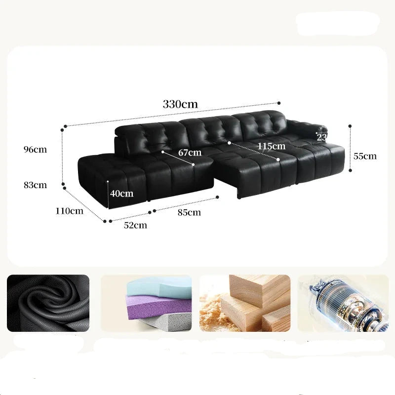 Nebula Luxe Adjustable Leather Sofa Bed sofa bed Manwatstore