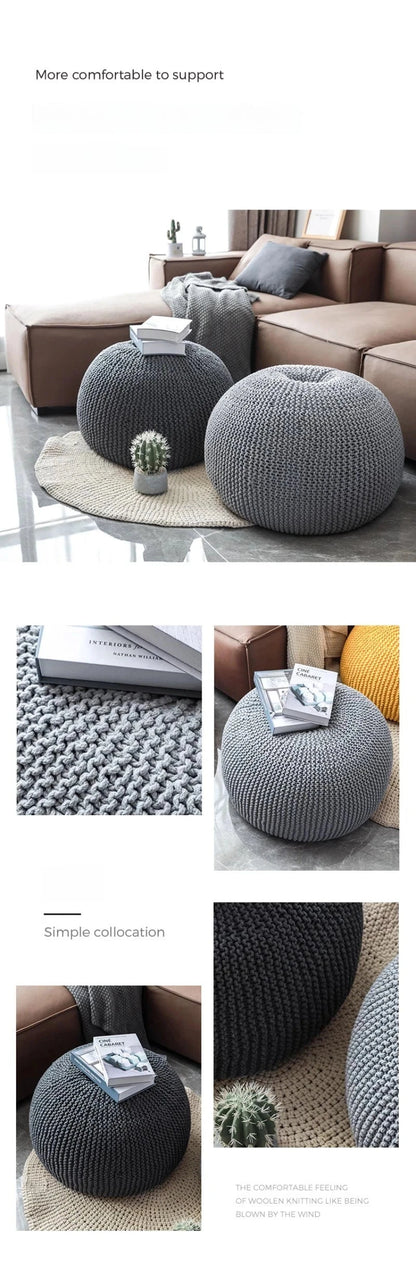 Nordic Cotton Bean Bag Sofas Single Weaving Lazy Tatami Living Room 1-person Upholstered Sofa Comfortable Living Room Furniture Manwatstore