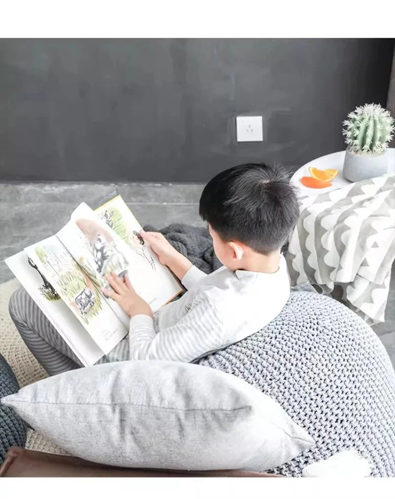 Nordic Cotton Bean Bag Sofas Single Weaving Lazy Tatami Living Room 1-person Upholstered Sofa Comfortable Living Room Furniture Manwatstore