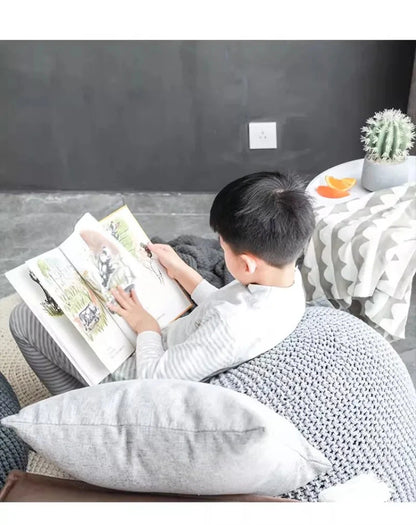 Nordic Cotton Bean Bag Sofas Single Weaving Lazy Tatami Living Room 1-person Upholstered Sofa Comfortable Living Room Furniture Manwatstore