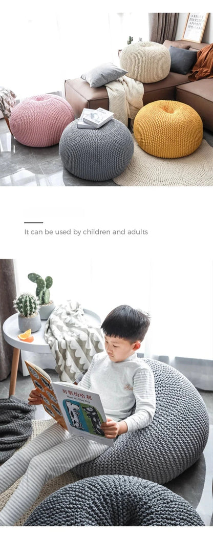 Nordic Cotton Bean Bag Sofas Single Weaving Lazy Tatami Living Room 1-person Upholstered Sofa Comfortable Living Room Furniture Manwatstore