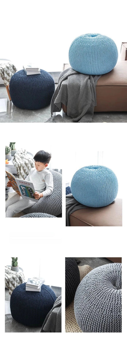 Nordic Cotton Bean Bag Sofas Single Weaving Lazy Tatami Living Room 1-person Upholstered Sofa Comfortable Living Room Furniture Manwatstore