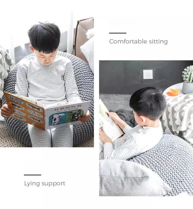 Nordic Cotton Bean Bag Sofas Single Weaving Lazy Tatami Living Room 1-person Upholstered Sofa Comfortable Living Room Furniture Manwatstore