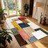 Nordic Geometric Color-Block Washable Living Room Rug – Non-Slip Large Carpet Manwatstore