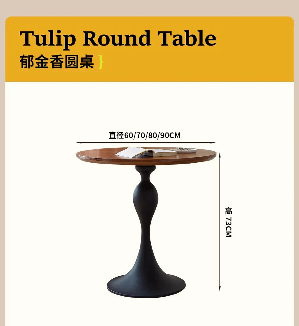 Nordic Luxury Negotiation Table, Balcony Round Coffee Table, Vintage Cafe Small Dining Table, Mid-Century Commercial Use Desk Manwatstore