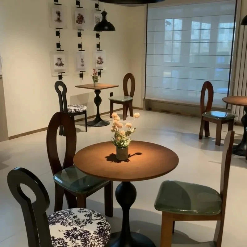 Nordic Luxury Negotiation Table, Balcony Round Coffee Table, Vintage Cafe Small Dining Table, Mid-Century Commercial Use Desk Manwatstore