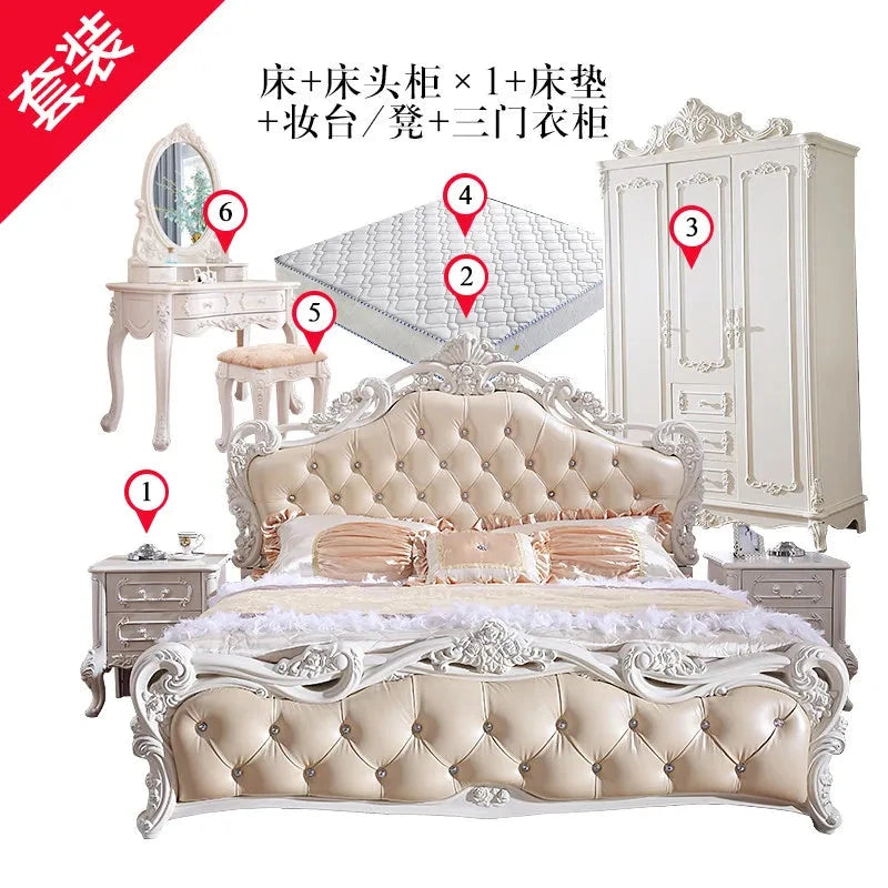 Organizer Large Bedrooms Sets Luxury Princess Luxury Full Set Bedroom Set Queen Monster Frames Camas Y Muebles Home Furniture Manwatstore