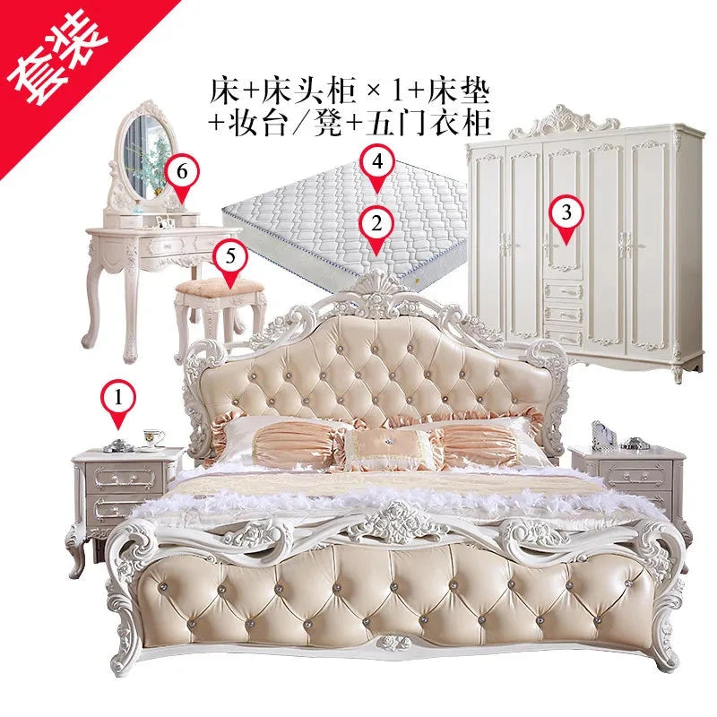 Organizer Large Bedrooms Sets Luxury Princess Luxury Full Set Bedroom Set Queen Monster Frames Camas Y Muebles Home Furniture Manwatstore