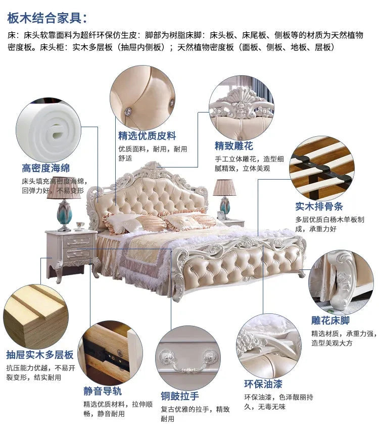 Organizer Large Bedrooms Sets Luxury Princess Luxury Full Set Bedroom Set Queen Monster Frames Camas Y Muebles Home Furniture Manwatstore