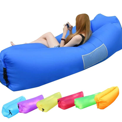 Outdoor Air Lazy Inflatable Sofa Bag Portable Camping Sofa Air Sleeping Bag Lunch Break Mattress Music Festival Concert Recliner Manwatstore