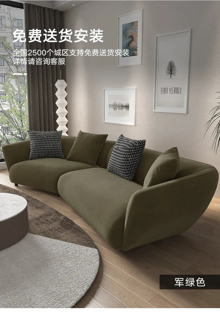 Outdoor Floor Living Room Sofas Curved Garden Lounge Minimalist Sofas Relaxing Hallway Cheap Luxury Wood Divano Home Furniture Manwatstore