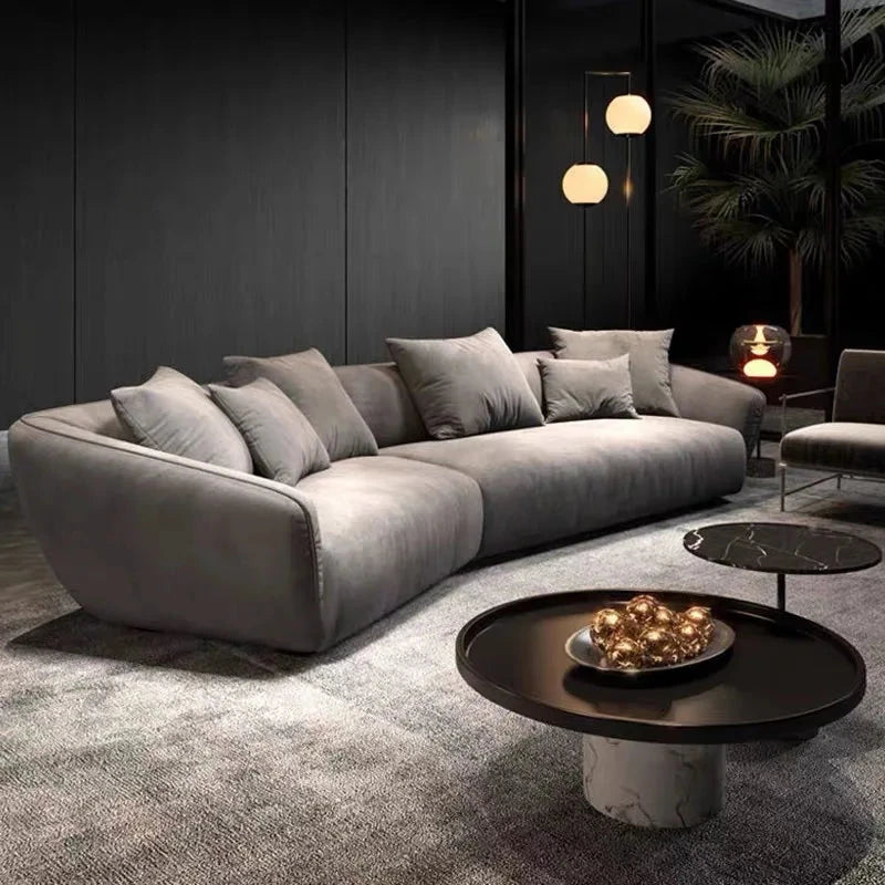 Outdoor Floor Living Room Sofas Curved Garden Lounge Minimalist Sofas Relaxing Hallway Cheap Luxury Wood Divano Home Furniture Manwatstore