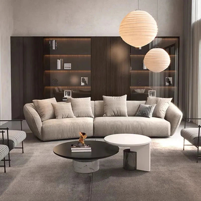Outdoor Floor Living Room Sofas Curved Garden Lounge Minimalist Sofas Relaxing Hallway Cheap Luxury Wood Divano Home Furniture Manwatstore
