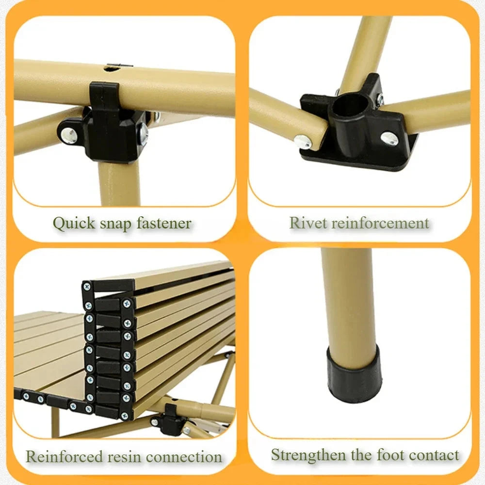 Outdoor Folding Table Easy To Install Camping Desk Aluminum Alloy Lightweight Picnic Tables Portable Storage Egg Roll Long Desks Manwatstore