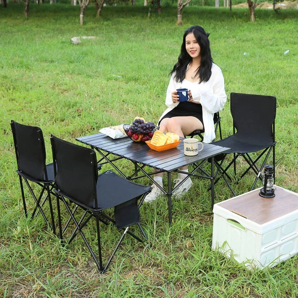 Outdoor Folding Table Easy To Install Camping Desk Aluminum Alloy Lightweight Picnic Tables Portable Storage Egg Roll Long Desks Manwatstore