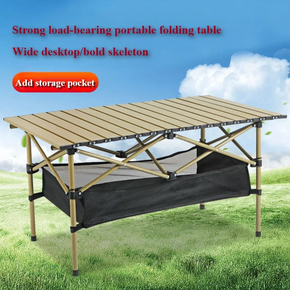 Outdoor Folding Table Easy To Install Camping Desk Aluminum Alloy Lightweight Picnic Tables Portable Storage Egg Roll Long Desks Manwatstore