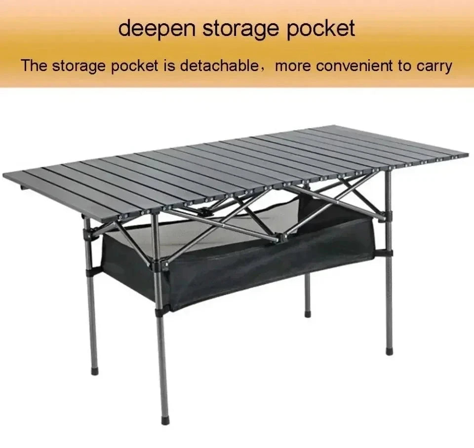 Outdoor Folding Table Easy To Install Camping Desk Aluminum Alloy Lightweight Picnic Tables Portable Storage Egg Roll Long Desks Manwatstore