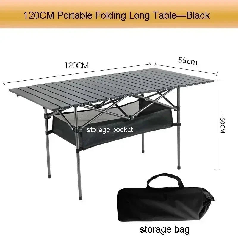 Outdoor Folding Table Easy To Install Camping Desk Aluminum Alloy Lightweight Picnic Tables Portable Storage Egg Roll Long Desks Manwatstore