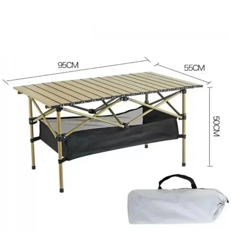 Outdoor Folding Table Easy To Install Camping Desk Aluminum Alloy Lightweight Picnic Tables Portable Storage Egg Roll Long Desks Manwatstore