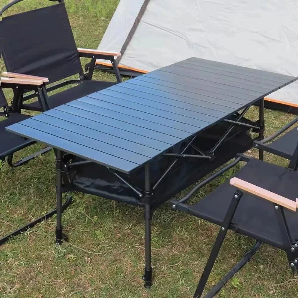 Outdoor Folding Table Easy To Install Camping Desk Aluminum Alloy Lightweight Picnic Tables Portable Storage Egg Roll Long Desks Manwatstore