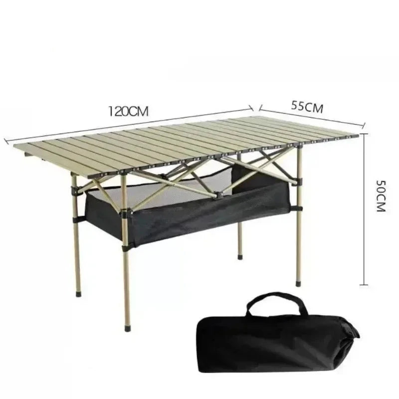 Outdoor Folding Table Easy To Install Camping Desk Aluminum Alloy Lightweight Picnic Tables Portable Storage Egg Roll Long Desks Manwatstore