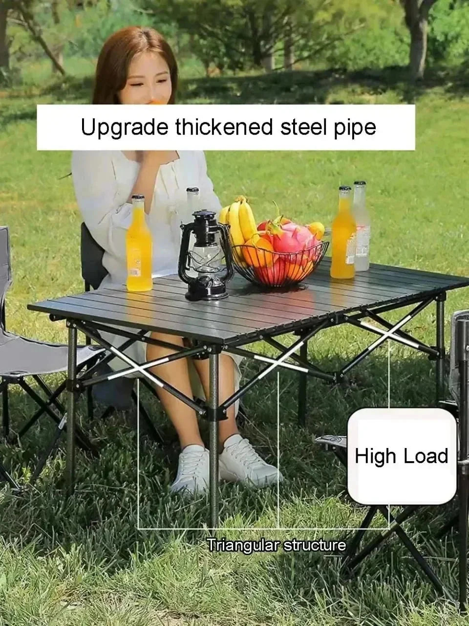 Outdoor Folding Table Easy To Install Camping Desk Aluminum Alloy Lightweight Picnic Tables Portable Storage Egg Roll Long Desks Manwatstore