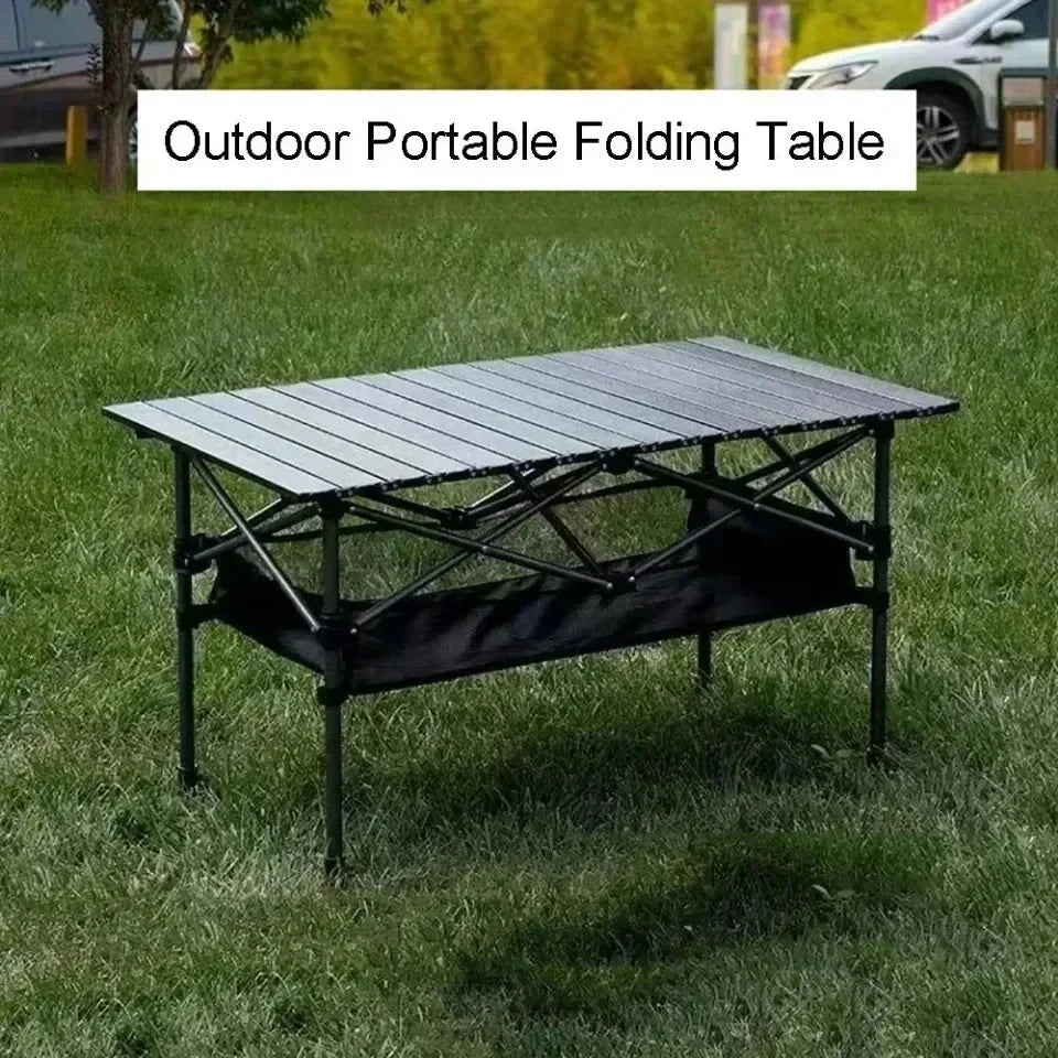 Outdoor Folding Table Easy To Install Camping Desk Aluminum Alloy Lightweight Picnic Tables Portable Storage Egg Roll Long Desks Manwatstore
