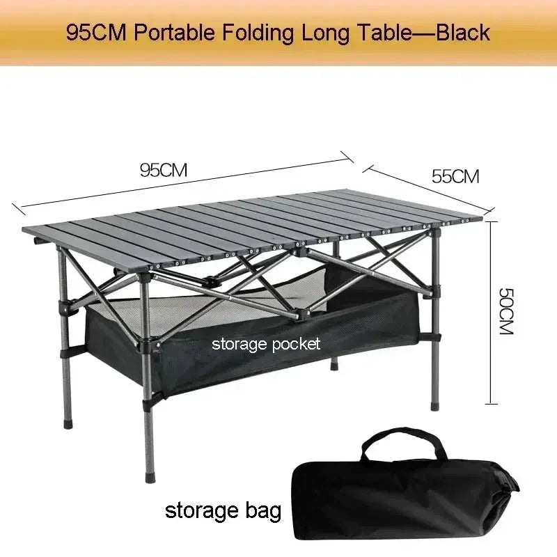 Outdoor Folding Table Easy To Install Camping Desk Aluminum Alloy Lightweight Picnic Tables Portable Storage Egg Roll Long Desks Manwatstore