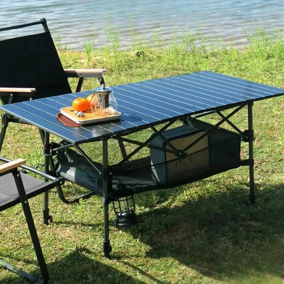 Outdoor Folding Table Easy To Install Camping Desk Aluminum Alloy Lightweight Picnic Tables Portable Storage Egg Roll Long Desks Manwatstore