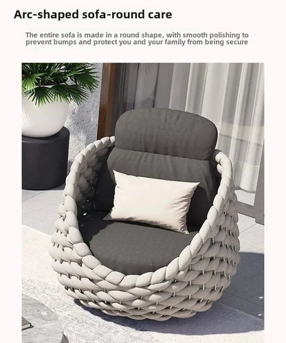 Outdoor Rattan Patio Furniture Set Cushioned Wicker Loveseat Garden Backyard Porch Sofa All Weather Durable Manwatstore