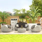 Outdoor Rattan Patio Furniture Set Cushioned Wicker Loveseat Garden Backyard Porch Sofa All Weather Durable Manwatstore