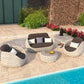 Outdoor Rattan Patio Furniture Set Cushioned Wicker Loveseat Garden Backyard Porch Sofa All Weather Durable Manwatstore