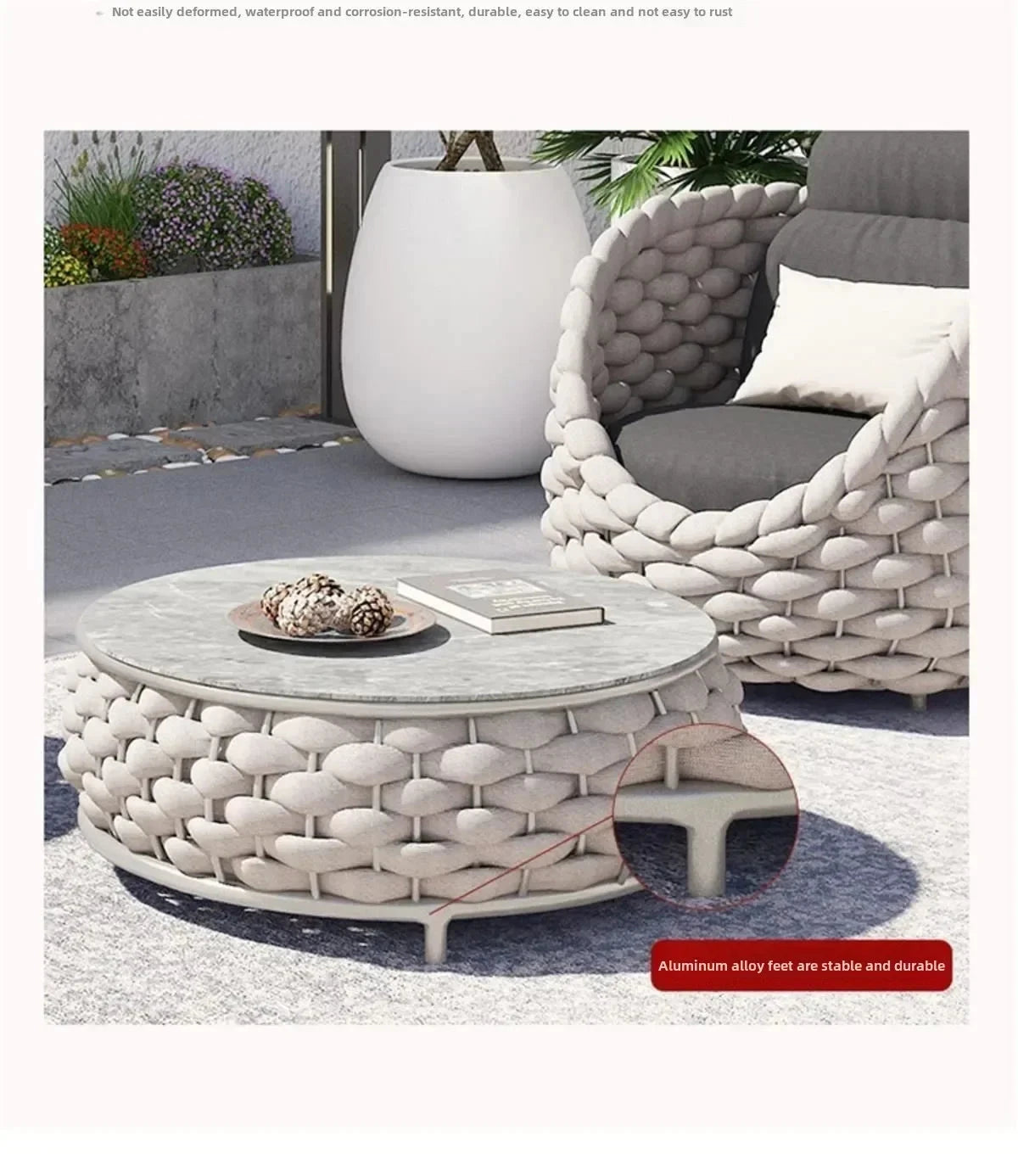Outdoor Rattan Patio Furniture Set Cushioned Wicker Loveseat Garden Backyard Porch Sofa All Weather Durable Manwatstore