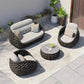 Outdoor Rattan Patio Furniture Set Cushioned Wicker Loveseat Garden Backyard Porch Sofa All Weather Durable Manwatstore