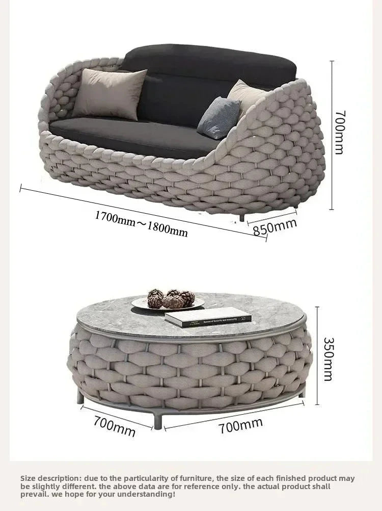 Outdoor Rattan Patio Furniture Set Cushioned Wicker Loveseat Garden Backyard Porch Sofa All Weather Durable Manwatstore