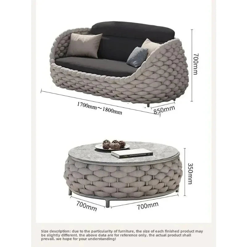 Outdoor Rattan Patio Furniture Set Cushioned Wicker Loveseat Garden Backyard Porch Sofa All Weather Durable Manwatstore