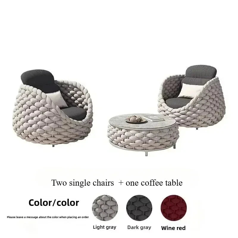 Outdoor Rattan Patio Furniture Set Cushioned Wicker Loveseat Garden Backyard Porch Sofa All Weather Durable Manwatstore