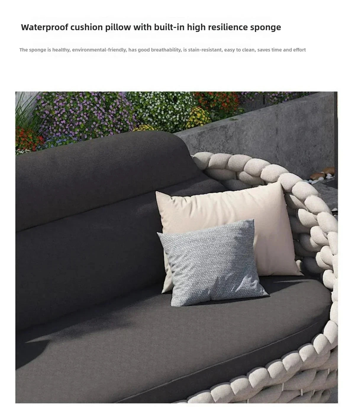 Outdoor Rattan Patio Furniture Set Cushioned Wicker Loveseat Garden Backyard Porch Sofa All Weather Durable Manwatstore
