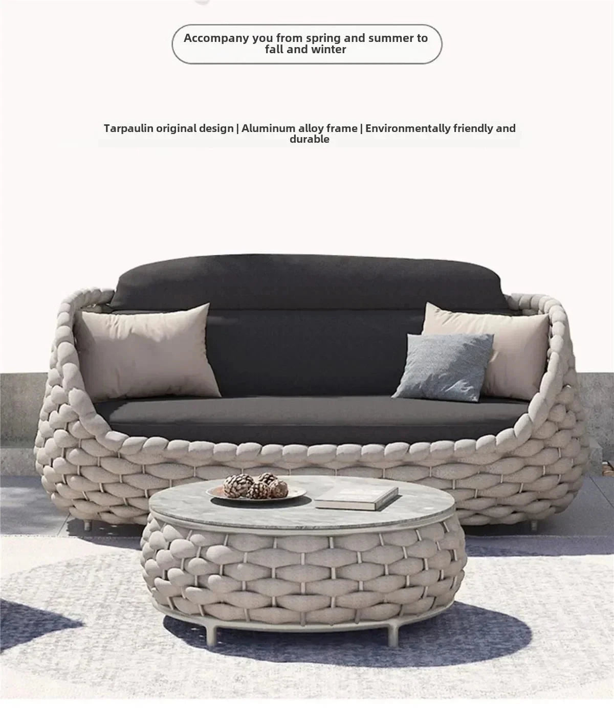 Outdoor Rattan Patio Furniture Set Cushioned Wicker Loveseat Garden Backyard Porch Sofa All Weather Durable Manwatstore