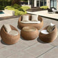Outdoor sofa courtyard terrace rattan three-piece set coffee table circular garden leisure rattan furniture combination rattan Manwatstore