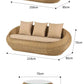 Outdoor sofa courtyard terrace rattan three-piece set coffee table circular garden leisure rattan furniture combination rattan Manwatstore
